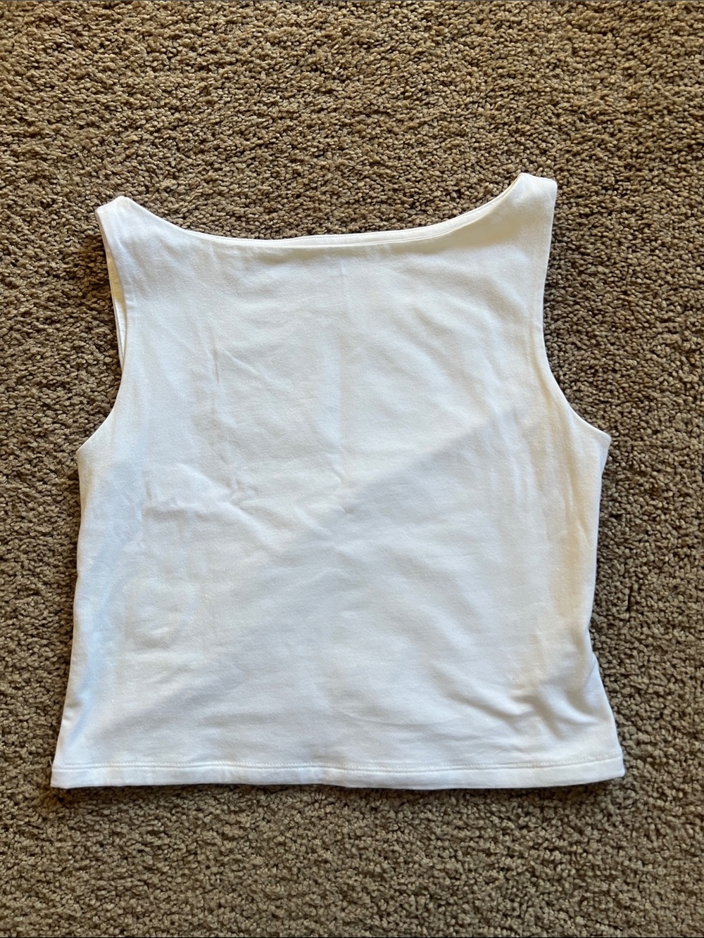 GAP White Closeknit Women's Tank Top with Boat Neck